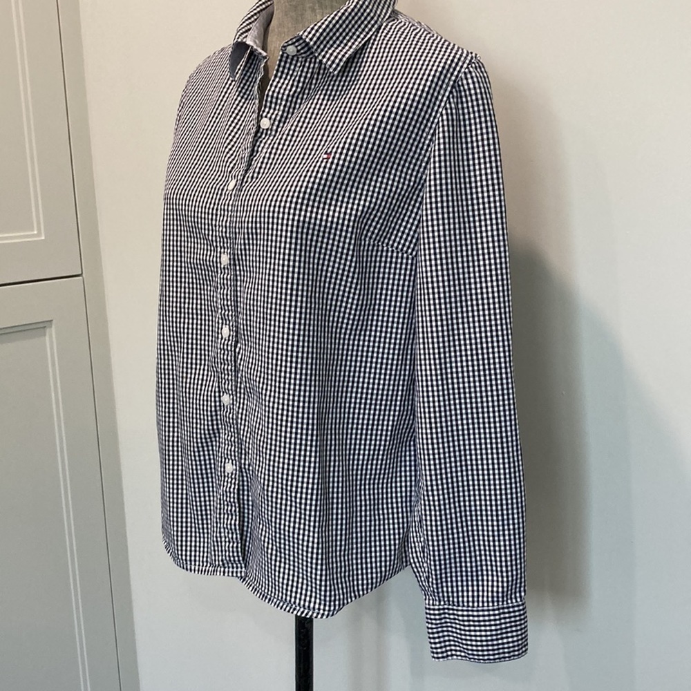 TOMMY Hilfiger Black Plaid  Button Down Shirt Large​​​ - Picture 6 of 13